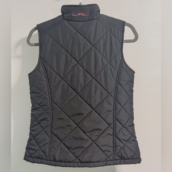 Lauren Ralph Lauren Quilted Vest Black Red Lined Women’s S Equestrian Prep Style - Picture 8 of 14